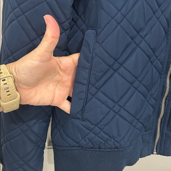 7 Diamonds Navy Full Zip Quilted Bomber Jacket Coat - Size Medium - Picture 4 of 9
